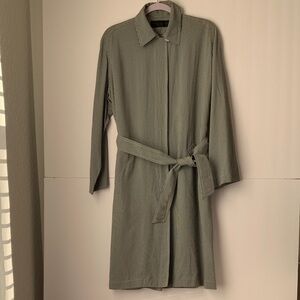 Donna Karan New York Women's Lightweight Plaid Belted Trench Coat Size M